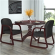 Scranton & Co Mahogany Frame Reception Chair with Thick Cushions in Black