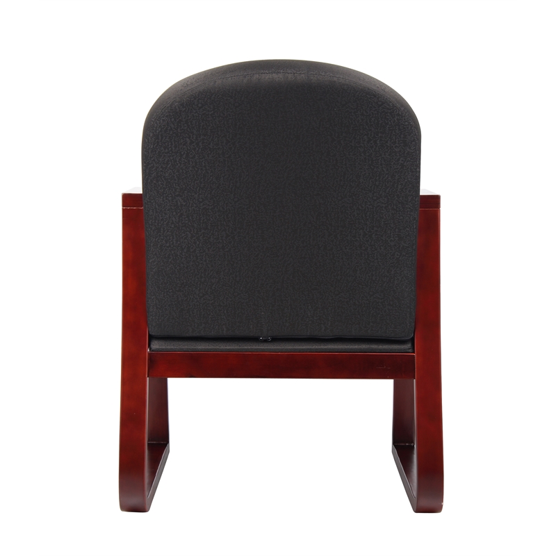 Scranton & Co Mahogany Frame Reception Chair with Thick Cushions in Black