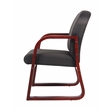 Scranton & Co Mahogany Frame Reception Chair with Thick Cushions in Black