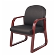 Scranton & Co Mahogany Frame Reception Chair with Thick Cushions in Black