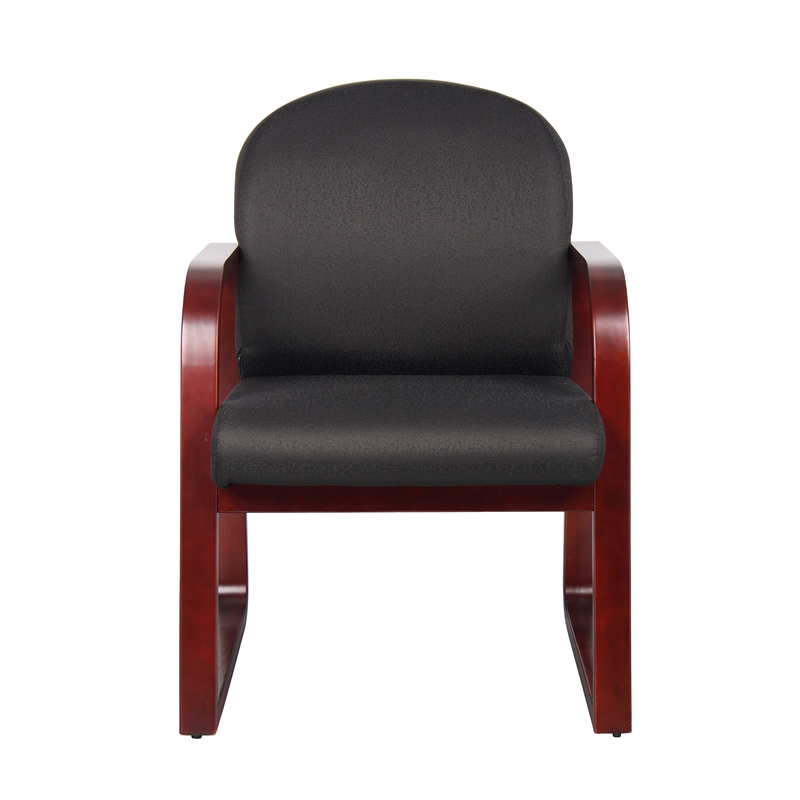 Scranton & Co Mahogany Frame Reception Chair with Thick Cushions in Black