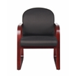 Scranton & Co Mahogany Frame Reception Chair with Thick Cushions in Black