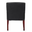 Scranton & Co Caressoft Box Arm Guest Chair with Mahogany Legs in Black