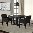 Scranton & Co Caressoft Box Arm Guest Chair with Mahogany Legs in Black