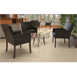 Scranton & Co Caressoft Box Arm Guest Chair with Mahogany Legs in Black