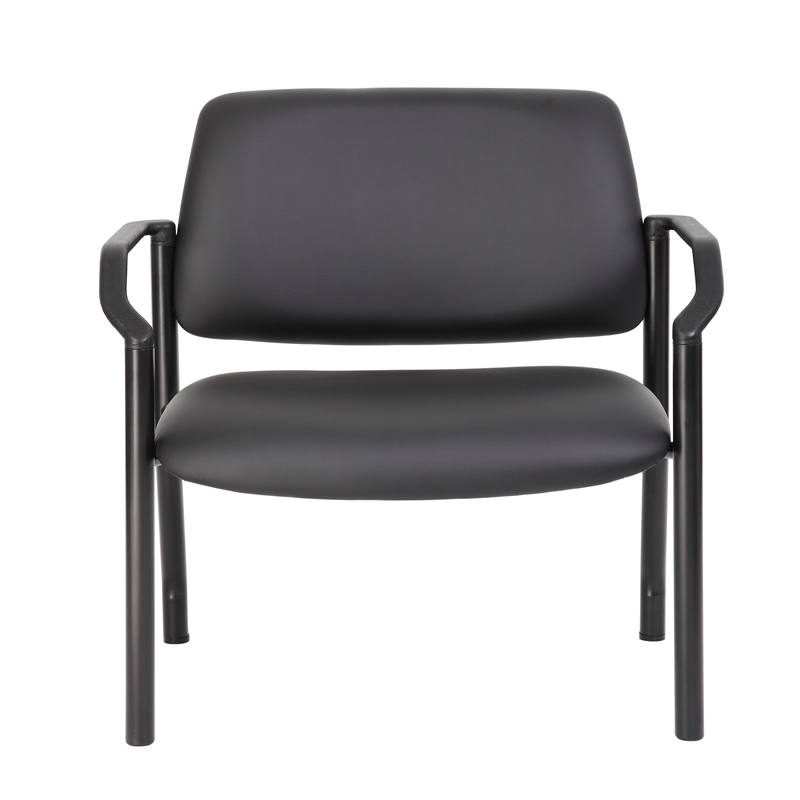 Scranton & Co Heavy Duty Vinyl Guest Chair with 500 lb. Capacity in Black