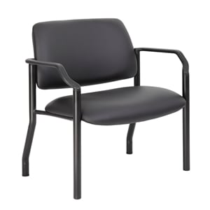 Scranton & Co Heavy Duty Vinyl Guest Chair with 500 lb. Capacity in Black