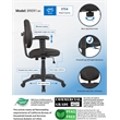 Scranton & Co Fabric Wide Seat Ergonomic Task Chair with Adjustable Arms - Black