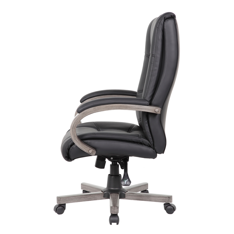 Scranton & Co High Back Executive Chair in Black Upholstery/Grey Wood