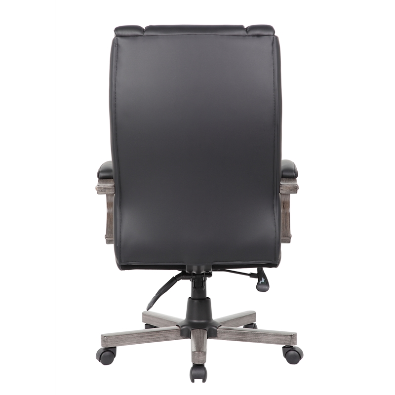 Scranton & Co High Back Executive Chair in Black Upholstery/Grey Wood