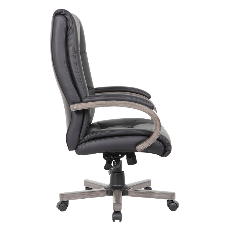 Scranton & Co High Back Executive Chair in Black Upholstery/Grey Wood