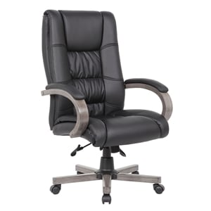 Scranton & Co High Back Executive Chair in Black Upholstery/Grey Wood