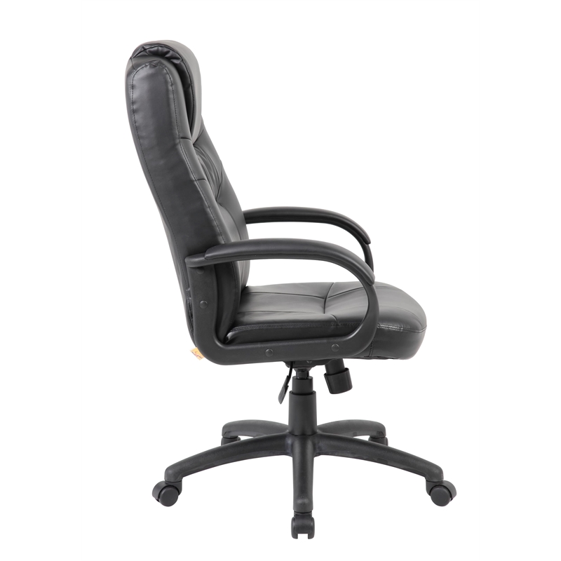 Scranton & Co Executive High Back LeatherPlus Chair with Lumbar Support in Black