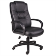 Scranton & Co Executive High Back LeatherPlus Chair with Lumbar Support in Black