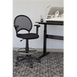Scranton & Co Mesh Back Fabric Drafting Chair with Adjustable Arms in Black