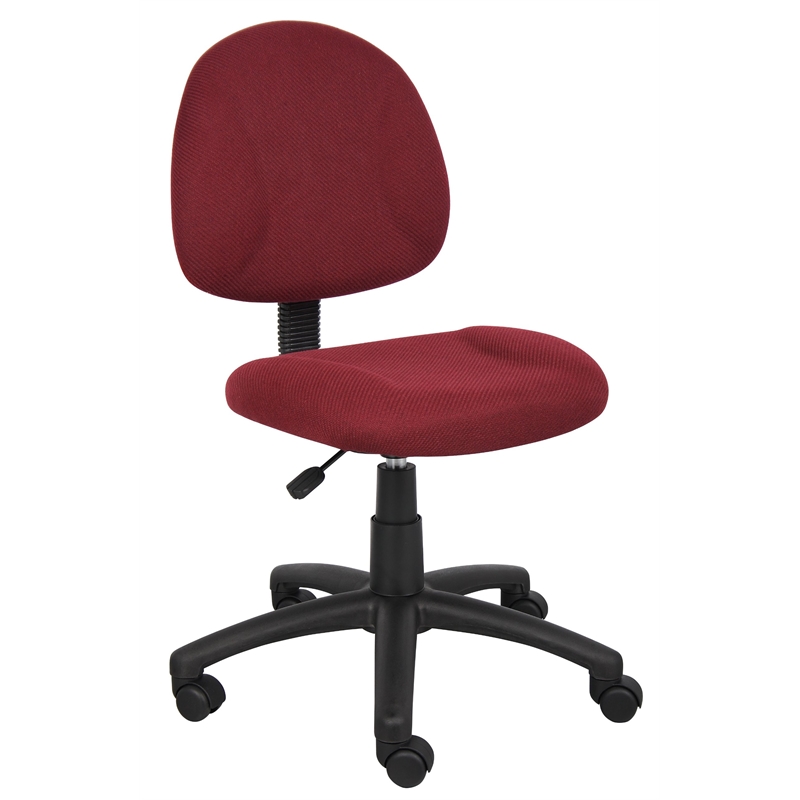 Scranton & Co Fabric Posture Office Chair with Waterfall Seat in Burgundy