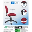 Scranton & Co Fabric Posture Office Chair with Waterfall Seat in Burgundy