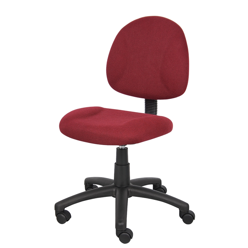 Scranton & Co Fabric Posture Office Chair with Waterfall Seat in Burgundy