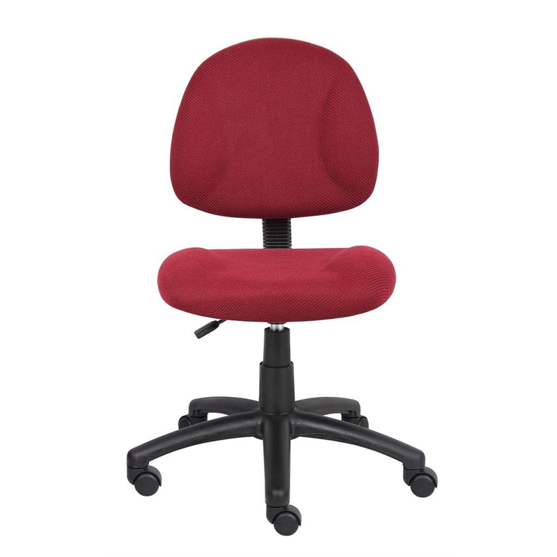 Scranton & Co Fabric Posture Office Chair with Waterfall Seat in Burgundy