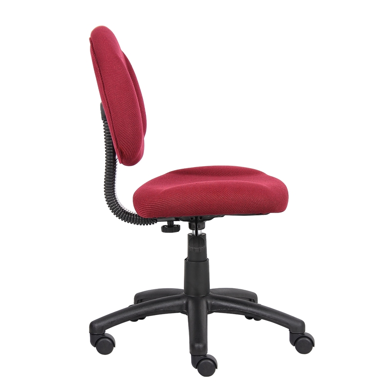 Scranton & Co Fabric Posture Office Chair with Waterfall Seat in Burgundy