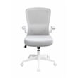 Scranton & Co Ergonomic Mesh Task Chair with Flip-Up Arms in Grey/White