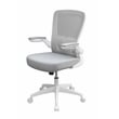 Scranton & Co Ergonomic Mesh Task Chair with Flip-Up Arms in Grey/White