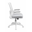 Scranton & Co Ergonomic Mesh Task Chair with Flip-Up Arms in Grey/White