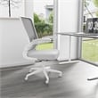 Scranton & Co Ergonomic Mesh Task Chair with Flip-Up Arms in Grey/White