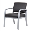 Scranton & Co Guest Chair with Microbial Vinyl & 300 lb. Capacity in Black