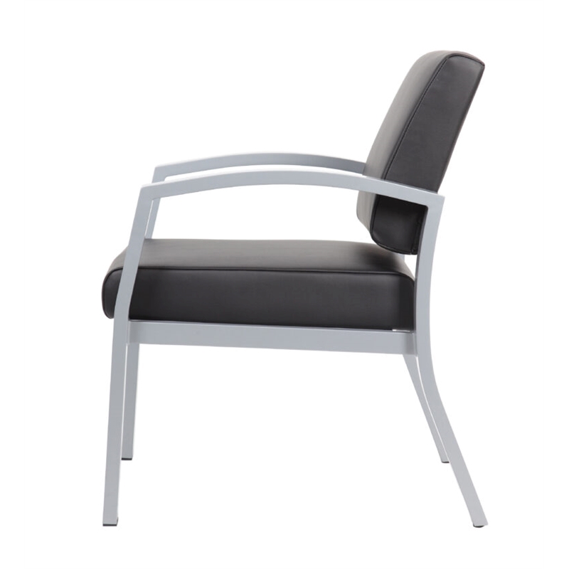 Scranton & Co Guest Chair with Microbial Vinyl & 300 lb. Capacity in Black