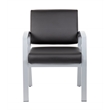 Scranton & Co Guest Chair with Microbial Vinyl & 300 lb. Capacity in Black