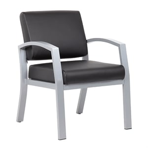 Scranton & Co Guest Chair with Microbial Vinyl & 300 lb. Capacity in Black