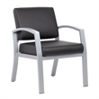 Scranton & Co Guest Chair with Microbial Vinyl & 300 lb. Capacity in Black