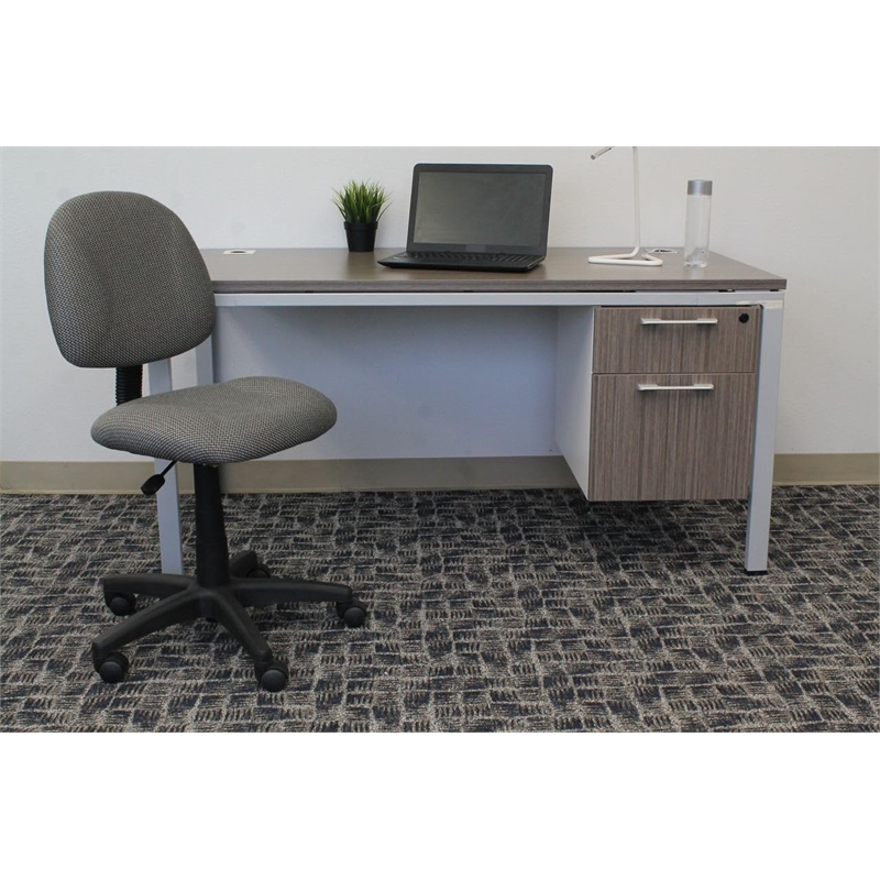 Scranton & Co Fabric Posture Office Chair with Waterfall Seat in Gray