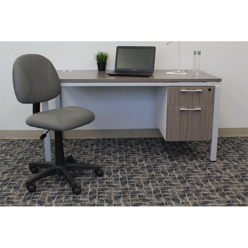 Scranton & Co Fabric Posture Office Chair with Waterfall Seat in Gray