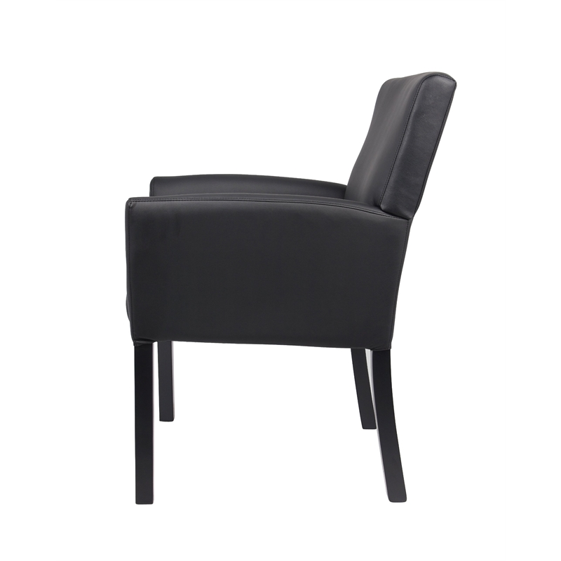 Scranton & Co Executive Box Arm Chair with Caressoft Upholstery & Mahogany Base