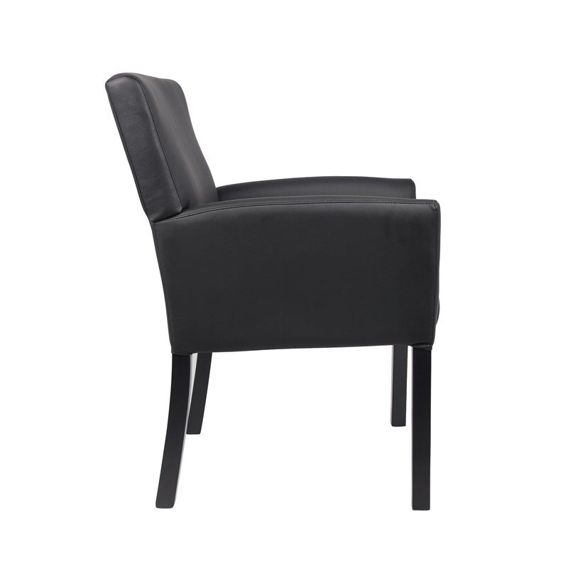 Scranton & Co Executive Box Arm Chair with Caressoft Upholstery & Mahogany Base