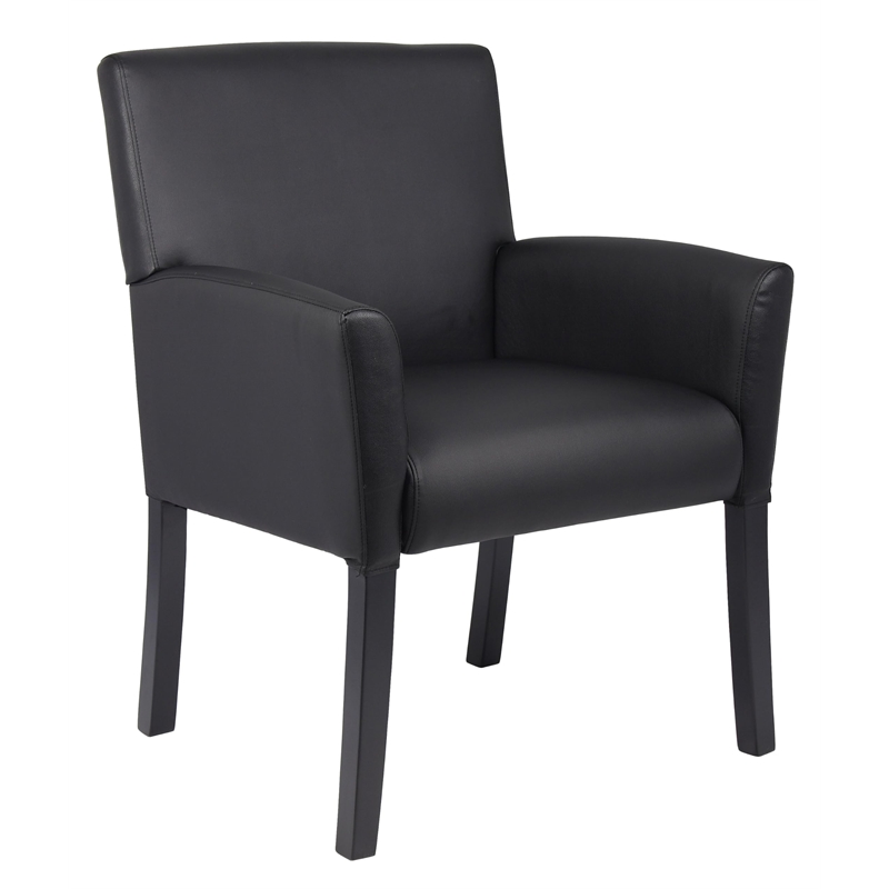 Scranton & Co Executive Box Arm Chair with Caressoft Upholstery & Mahogany Base