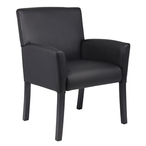Scranton & Co Executive Box Arm Chair with Caressoft Upholstery & Mahogany Base