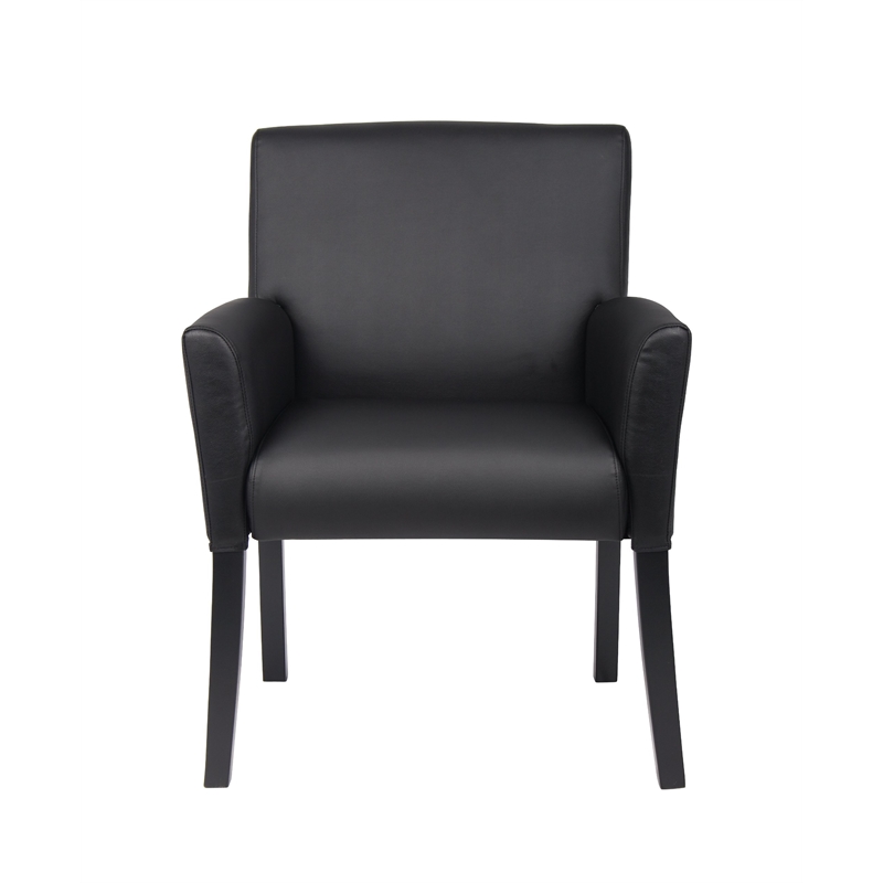 Scranton & Co Executive Box Arm Chair with Caressoft Upholstery & Mahogany Base