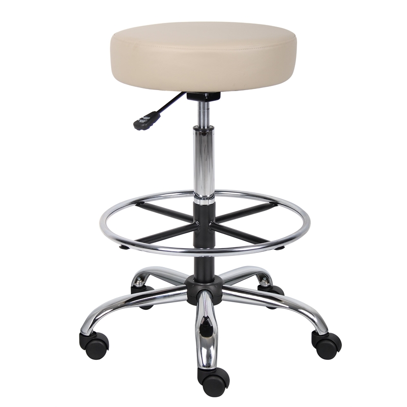 Scranton & Co Vinyl Medical Stool with Chrome Footring - Beige
