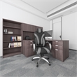 Scranton & Co Vinyl Executive Chair with Synchro-Tilt & Hinged Arms - Black/Gray