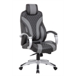 Scranton & Co Vinyl Executive Chair with Synchro-Tilt & Hinged Arms - Black/Gray