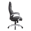 Scranton & Co Vinyl Executive Chair with Synchro-Tilt & Hinged Arms - Black/Gray