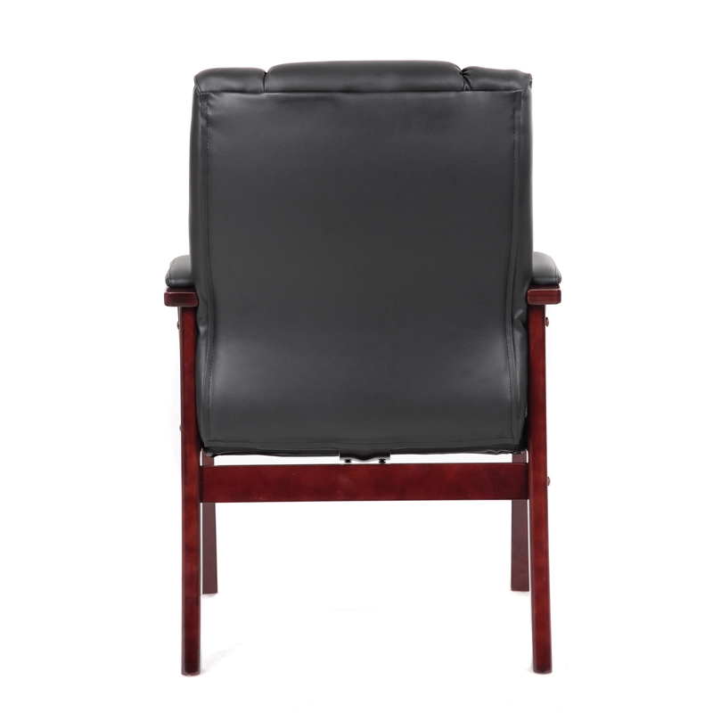 Scranton & Co Mid Back CaressoftPlus Guest Chair with Mahogany Wood Finish