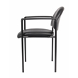 Scranton & Co Vinyl Stackable Guest Chair with Waterfall Seat in Black