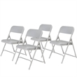 Scranton & Co Premium Plastic Folding Chairs in Gray (Set of 4)