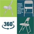 Scranton & Co Premium Plastic Folding Chairs in Gray (Set of 4)