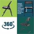 Scranton & Co Premium Plastic Folding Chairs in Black (Set of 4)