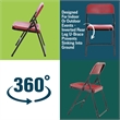 Scranton & Co Premium Plastic Folding Chairs in Burgundy Red (Set of 4)